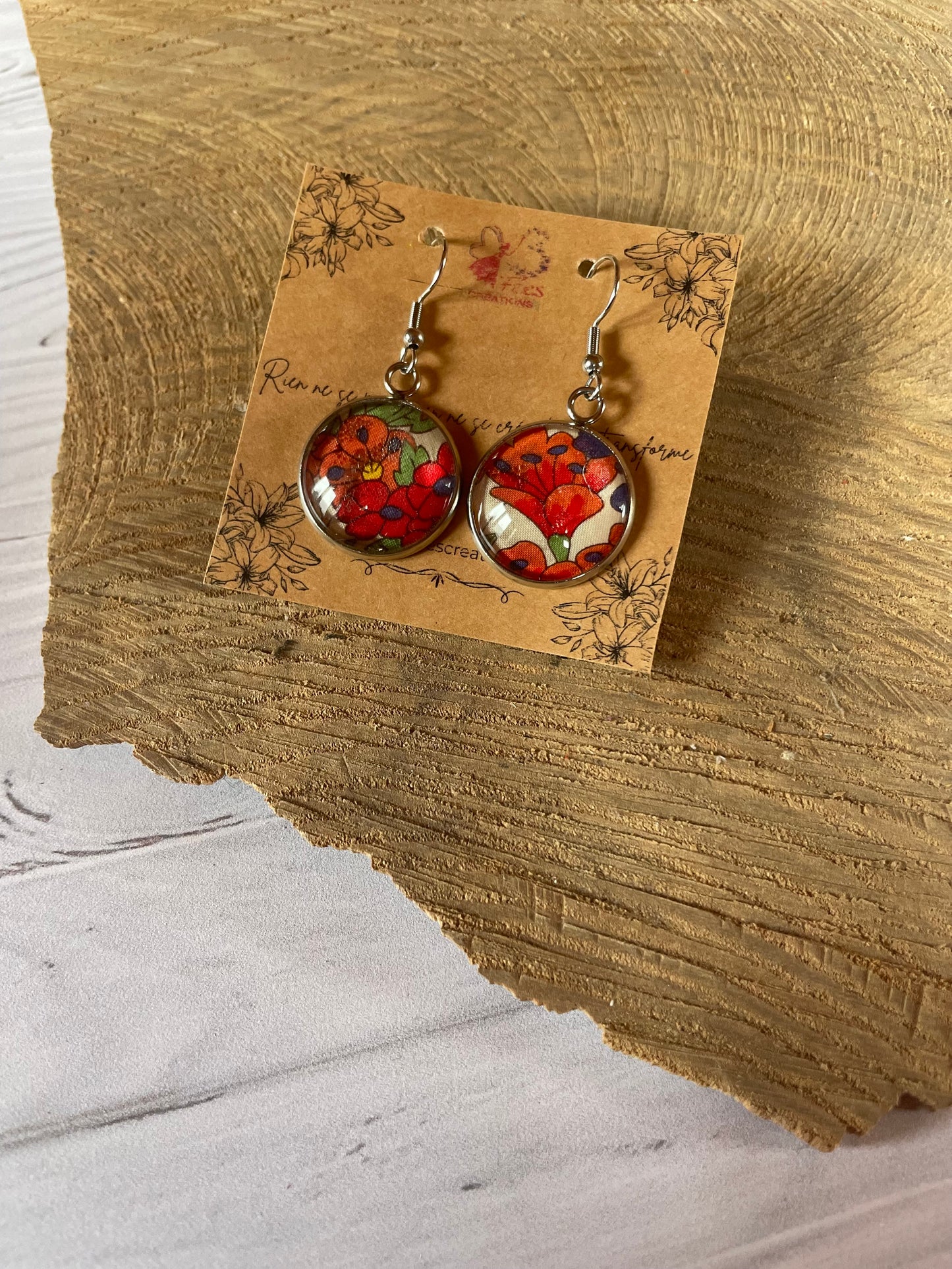 Boucles d'oreilles chute de tissus