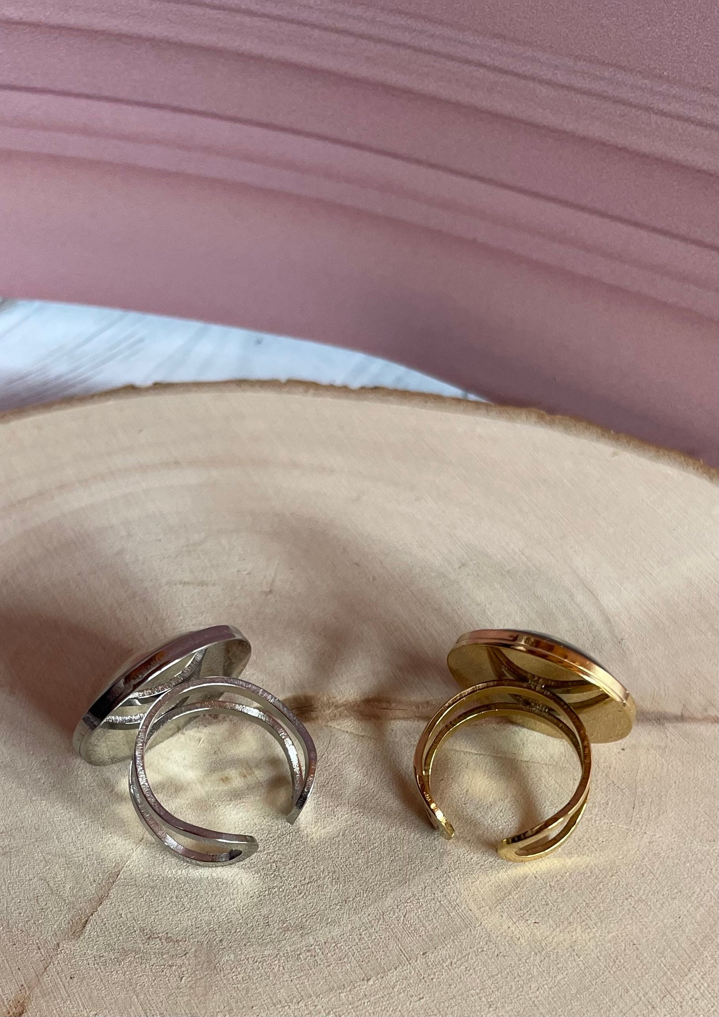 Bague Liberty - acier inoxydable et tissus recyclé