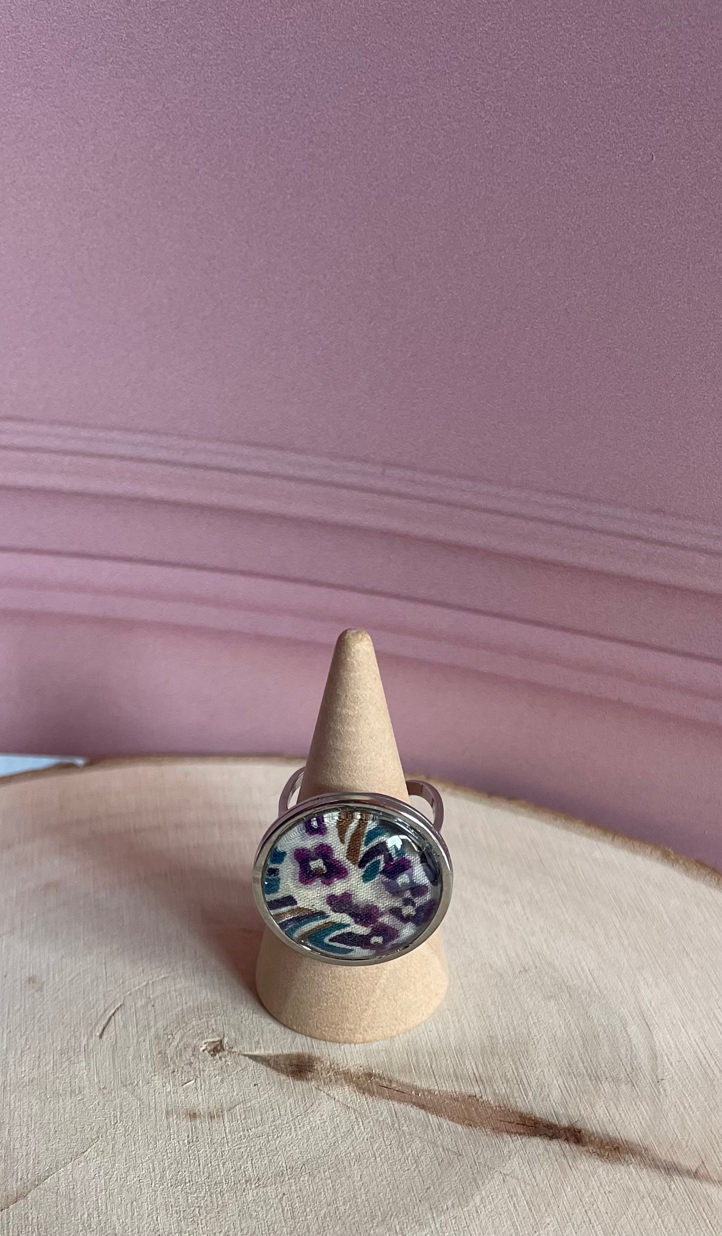 Bague Liberty - acier inoxydable et tissus recyclé