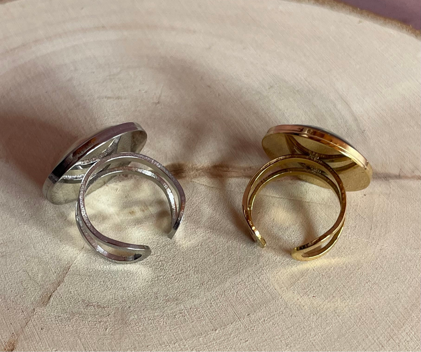 Bague Liberty - acier inoxydable et tissus recyclé