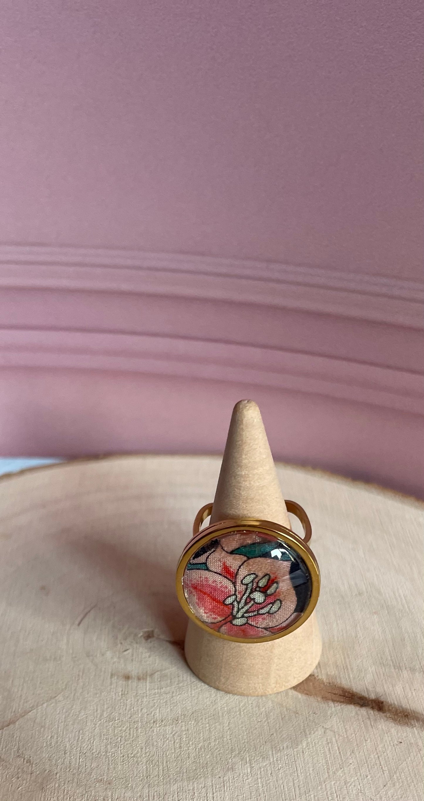 Bague Liberty - acier inoxydable et tissus recyclé