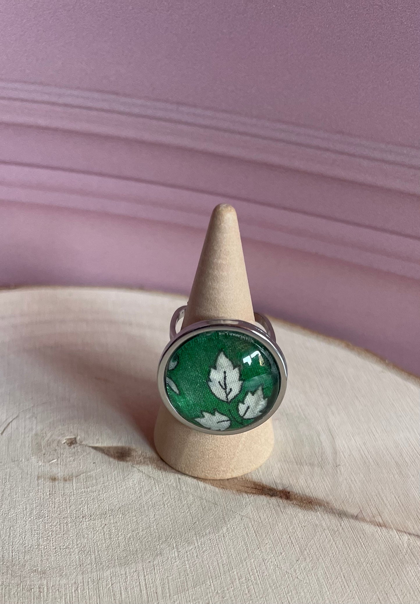 Bague Liberty - acier inoxydable et tissus recyclé