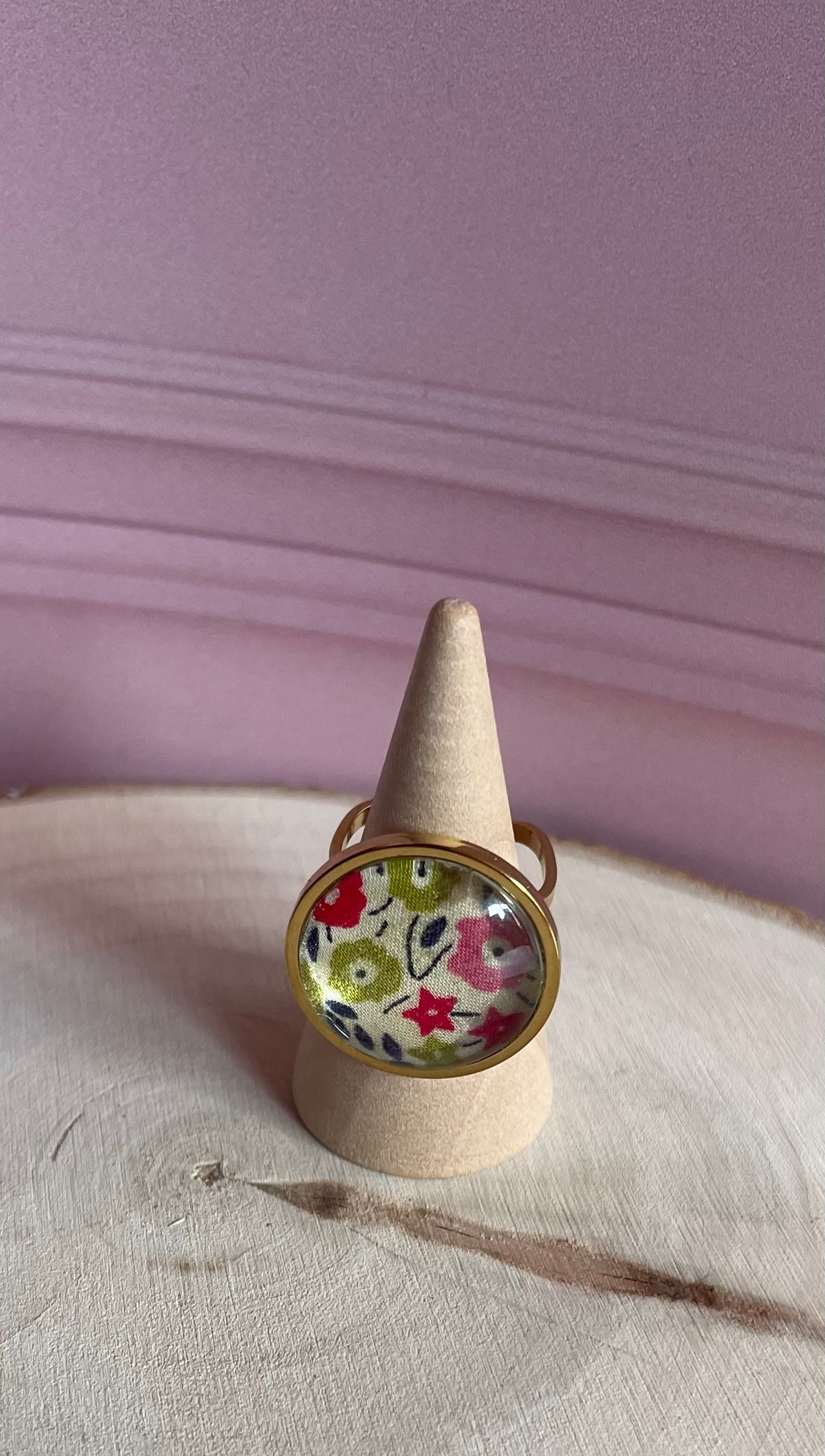 Bague Liberty - acier inoxydable et tissus recyclé