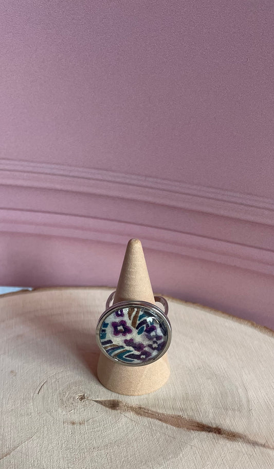 Bague Liberty - acier inoxydable et tissus recyclé