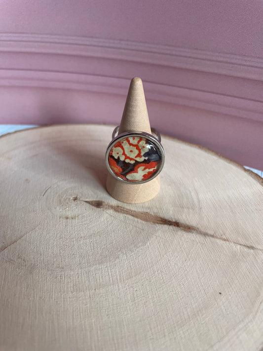 Bague Liberty - acier inoxydable et tissus recyclé