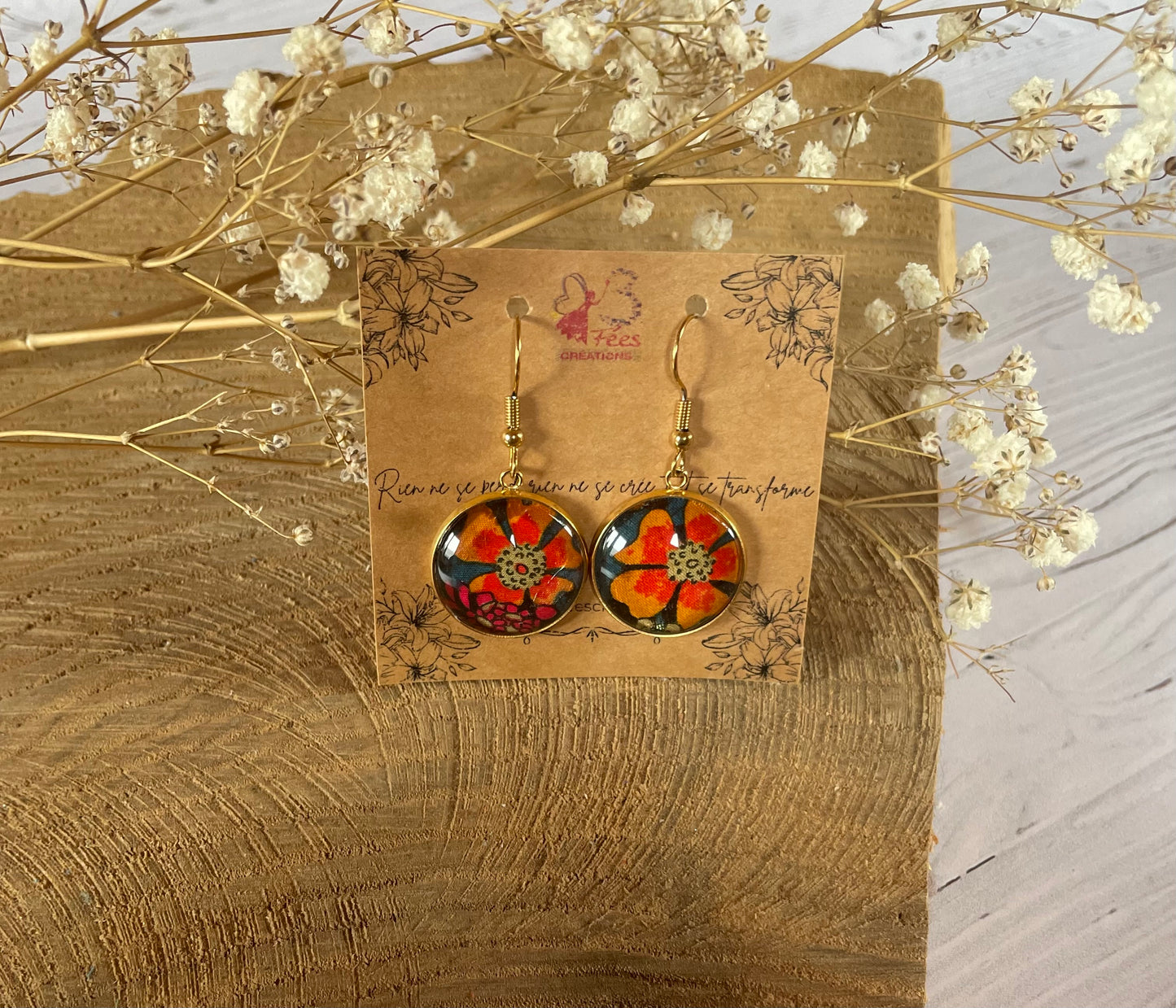 Boucles d'oreilles chute de tissus