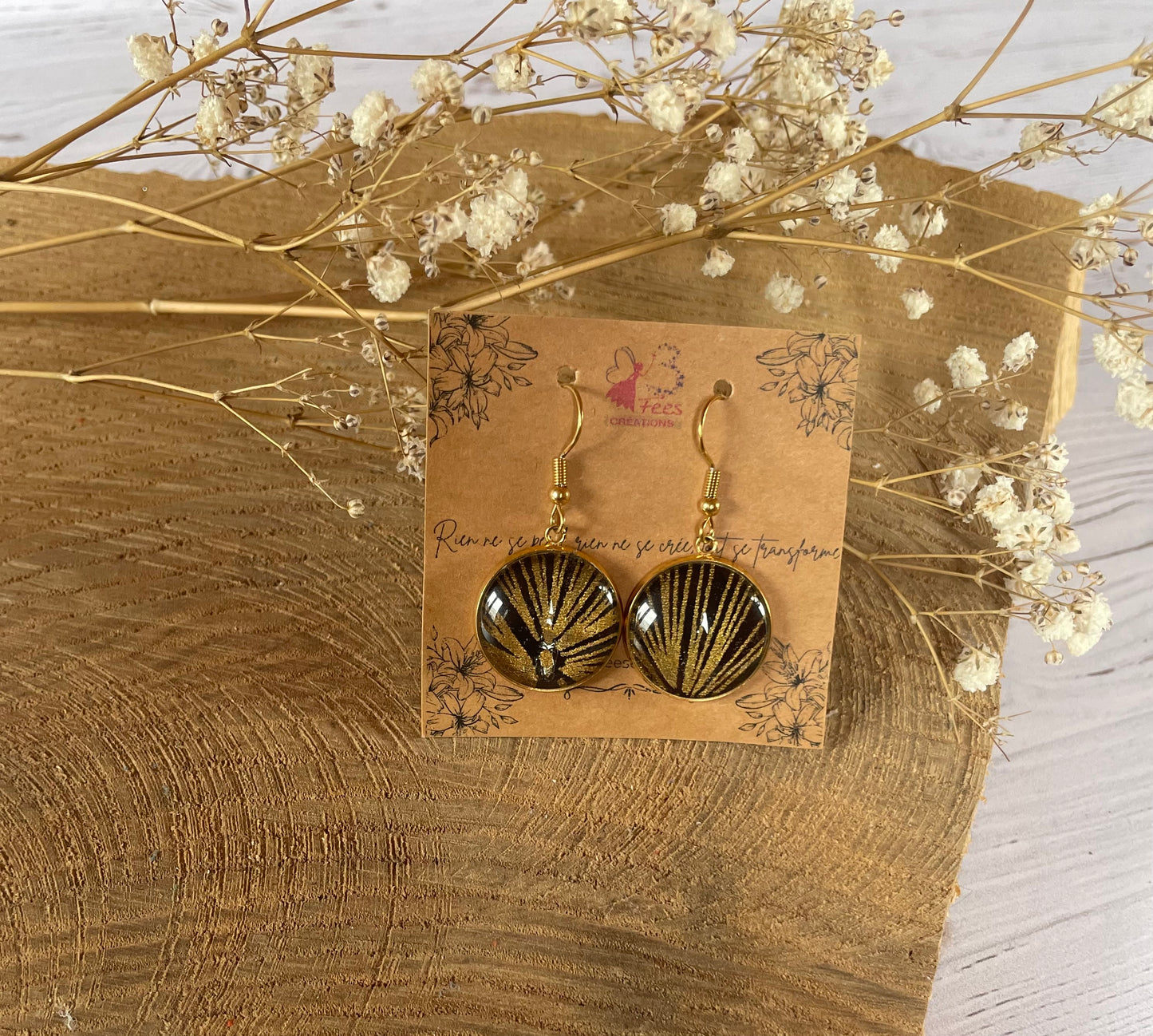 Boucles d'oreilles chute de tissus