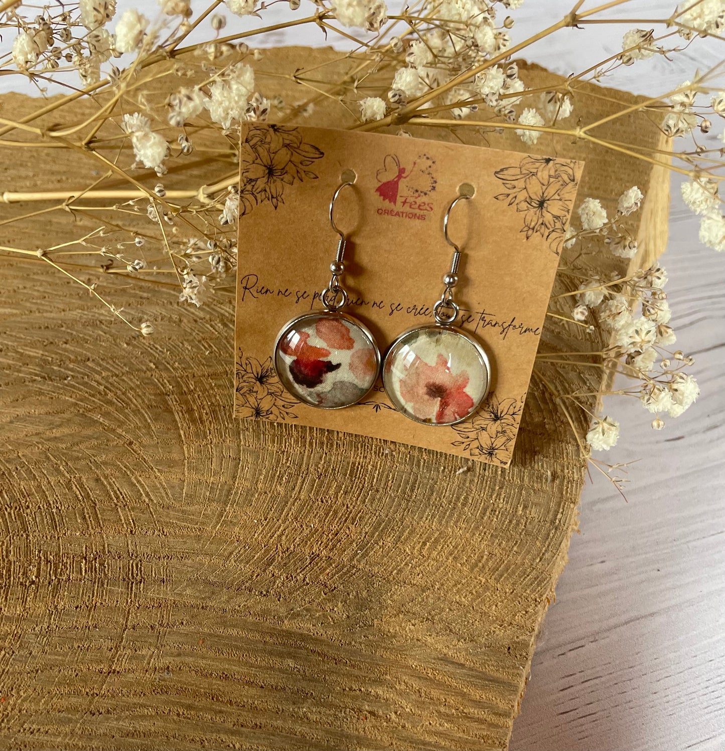 Boucles d'oreilles chute de tissus