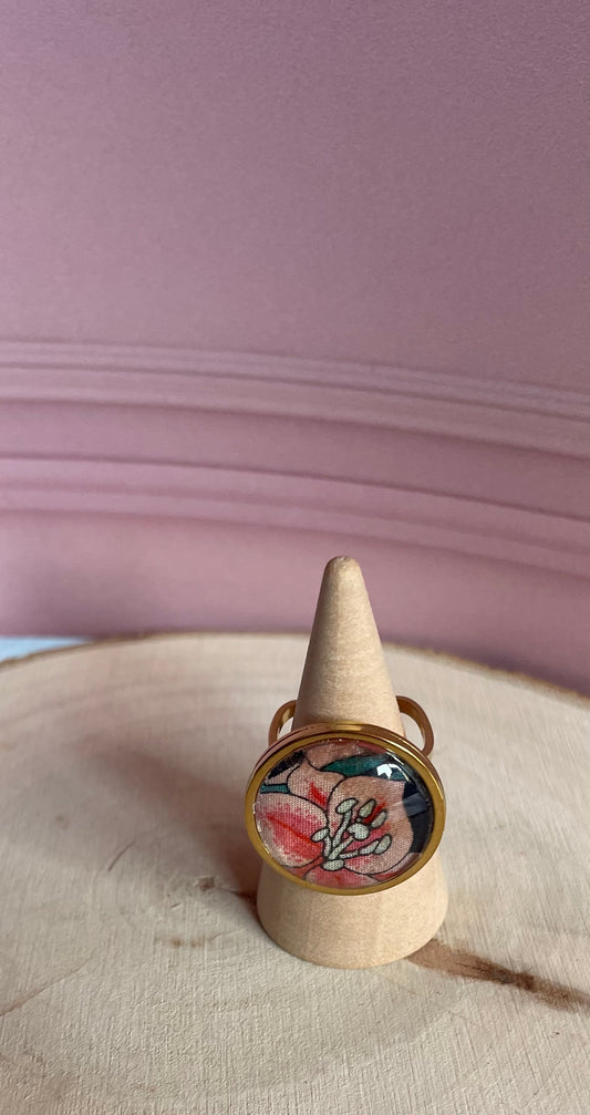 Bague Liberty - acier inoxydable et tissus recyclé