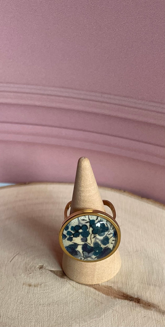 Bague Liberty - acier inoxydable et tissus recyclé