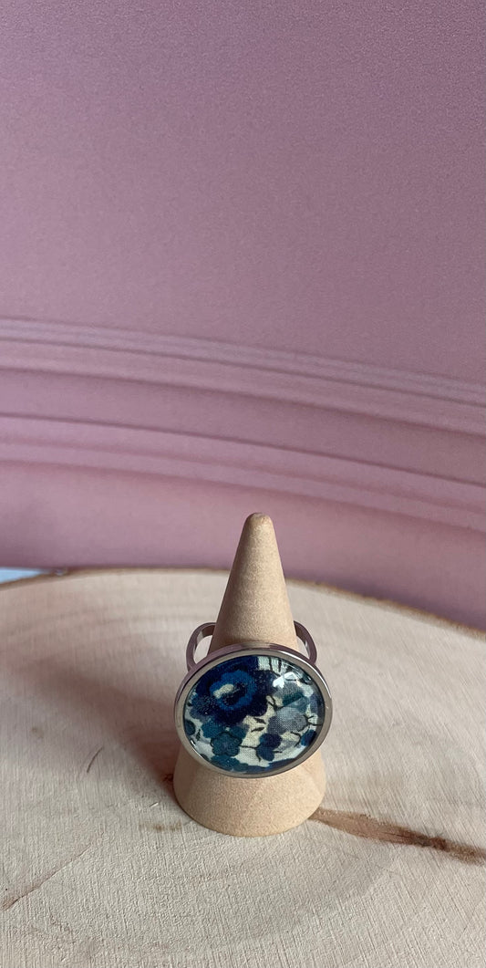 Bague Liberty - acier inoxydable et tissus recyclé