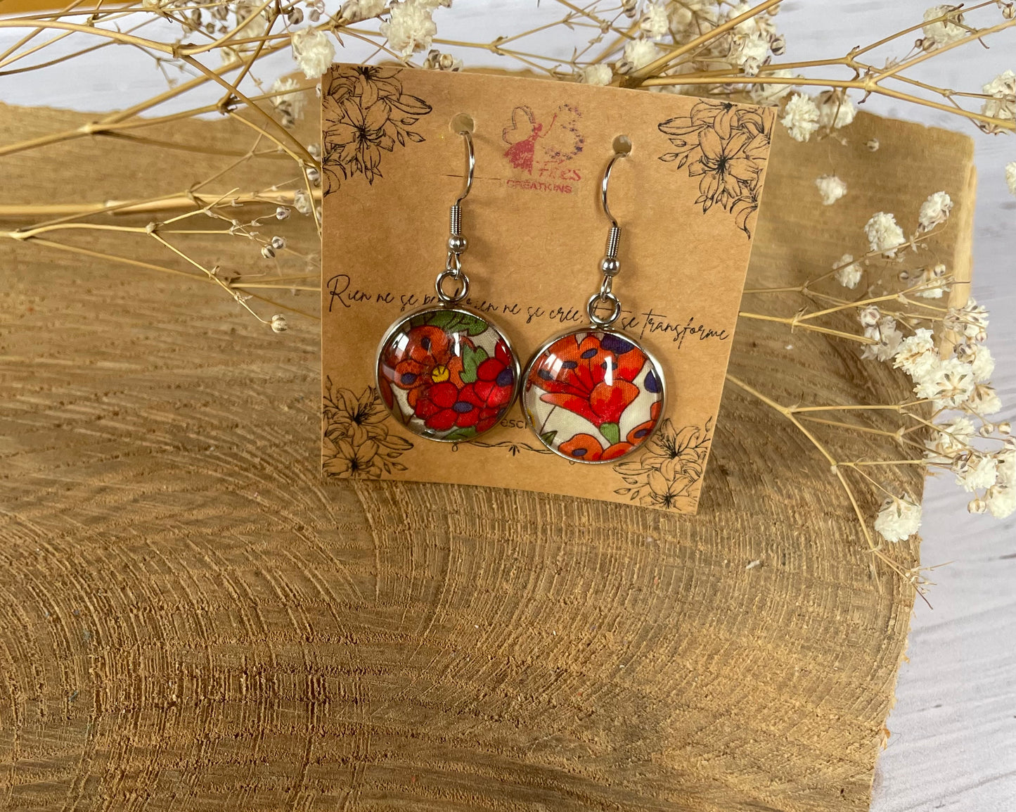 Boucles d'oreilles chute de tissus