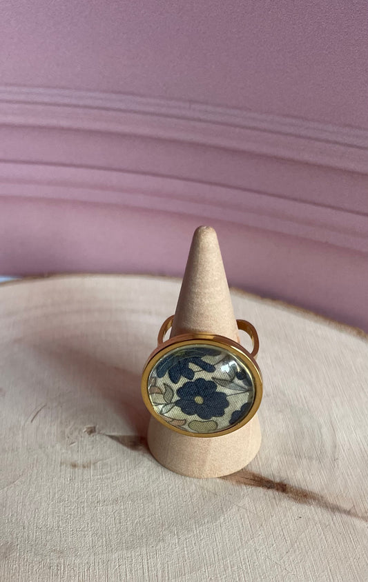 Bague Liberty - acier inoxydable et tissus recyclé