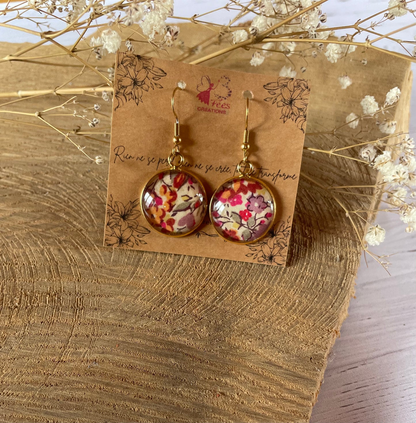 Boucles d'oreilles chute de tissus