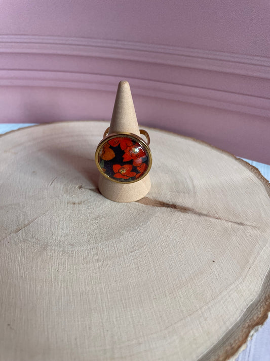Bague Liberty - acier inoxydable et tissus recyclé