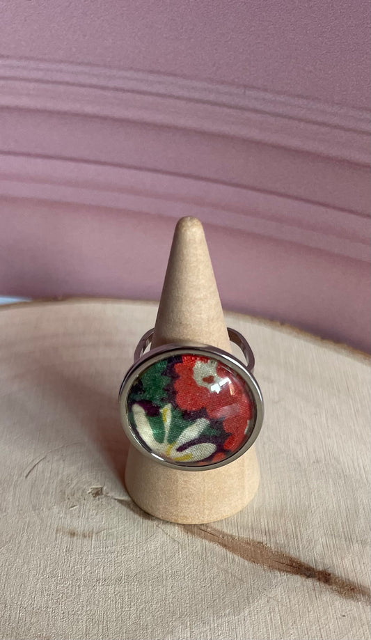 Bague Liberty - acier inoxydable et tissus recyclé