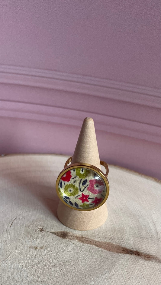 Bague Liberty - acier inoxydable et tissus recyclé